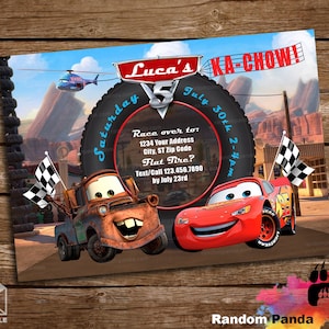 DIGITAL FILE, Cars Invitation, Mater Bday Party, Lightning McQueen Birthday Invite