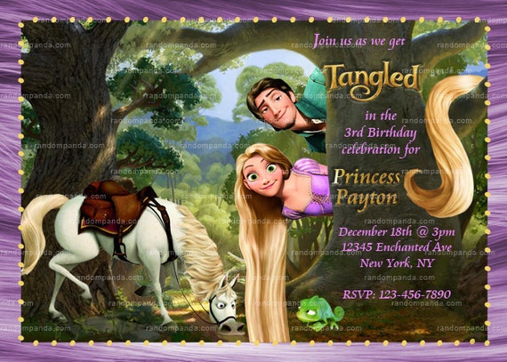 Printable Tangled Invitation, Rapunzel Birthday, Tangled Party Invite Il_570xn