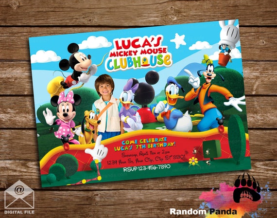 Digital Delivery, Personalize Mickey Mouse Invitation, Mickey Mouse Clubhouse Party Invite Il_570xn