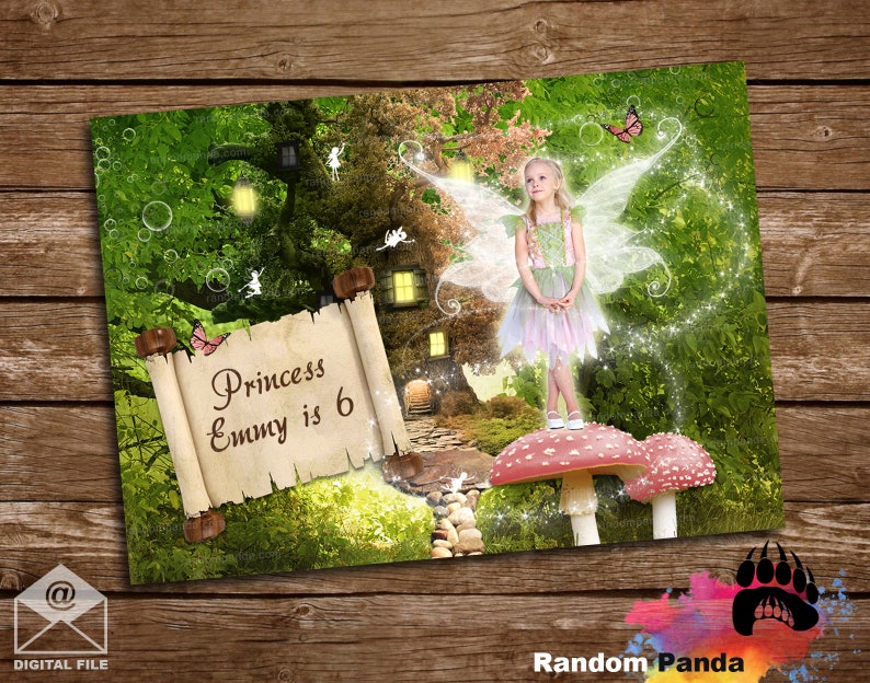 DIGITAL FILE, Be a Fairy Portrait Poster, Fairy Princess Costume Party Banner image 1