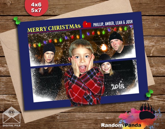 Personalize Funny Home Alone Christmas Card, Snowy Window Xmas Card Il_570xn