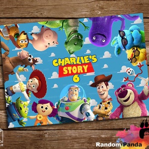 DIGITAL FILE, Buzz Lightyear Portrait Poster, Toy Story Woody Birthday Banner Backdrop
