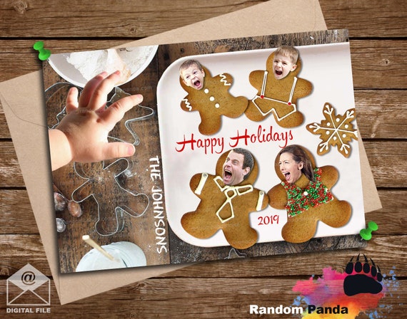 Digital Delivery Funny Christmas Card, Gingerbread Cookie Scare Holiday Card Il_570xn