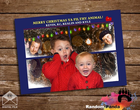 Digital Delivery  Funny Home Alone Christmas Card, Snowy Window with Original Burglars