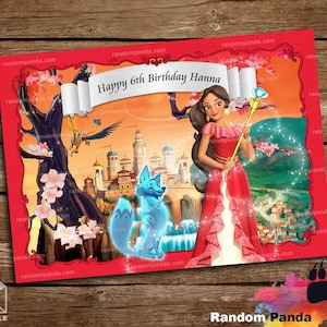 DIGITAL FILE, Elena of Avalor Bday Banner Backdrop, Princess Elena Birthday Party Poster