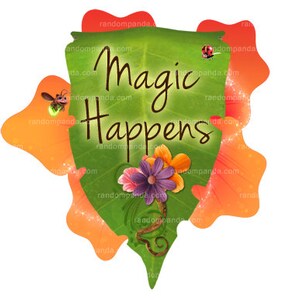DIGITAL FILE, Printable Fairy &quot;Magic Happens&quot; Bday Party Sign, Tinkerbell Birthday Girl