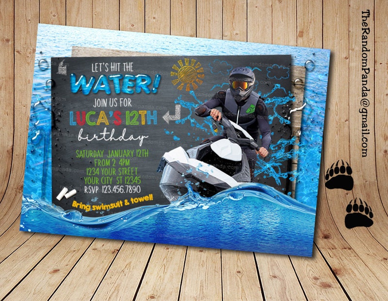 Livraison Numerique Invitation Jet Ski Lake Party Jet Ski Etsy France