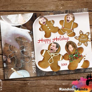 Digital Delivery Personalize Funny Christmas Card, Gingerbread Cookie Santa Hand Scare Holiday Santa Hand