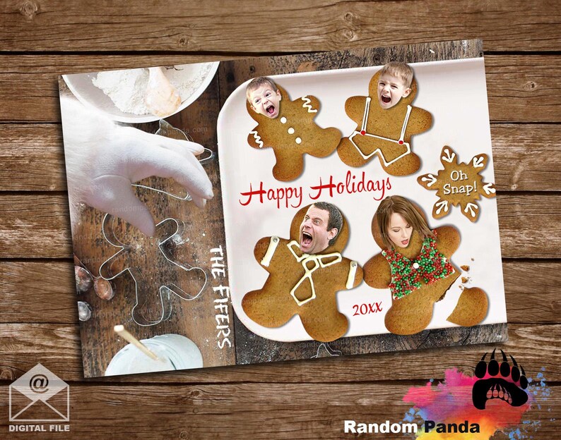 Digital Delivery Personalize Funny Christmas Card, Gingerbread Cookie Santa Hand Scare Holiday Santa Hand