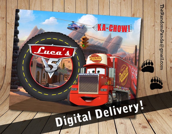 Personalize Kids Poster, Mack Truck Poster, Disney Cars Party Wall Art Il_570xn