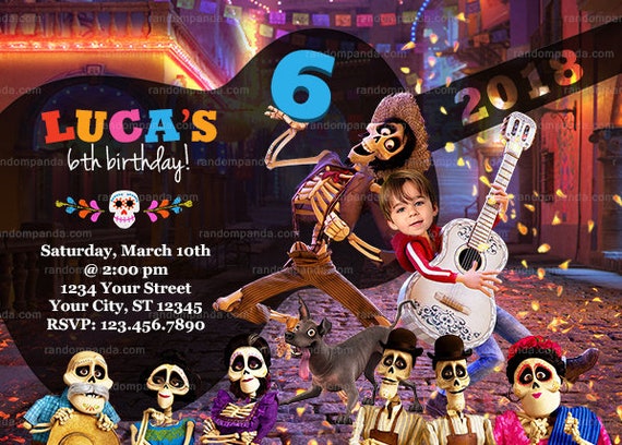 Coco Invitation, BE Miguel and Skeleton Family Party, Funny Coco Birthday Invite Il_570xn