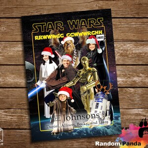 Entrega digital Cartão de Natal engraçado de Star Wars, Família Jedi, Cartão de Natal de Darth Vader