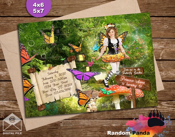 Digital Delivery, Personalize Butterfly Invitation, Butterfly Princess Party, Butterflies Costume Invite Il_570xn