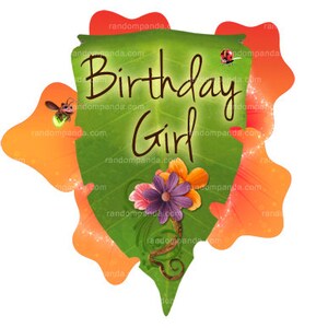 DIGITAL FILE, Printable &quot;Birthday Girl&quot; Party Sign, Flowers Fairy Tink Birthday Girl