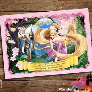 DIGITAL FILE, Princess Rapunzel Bday Invitation, Tangled Birthday Party Invite