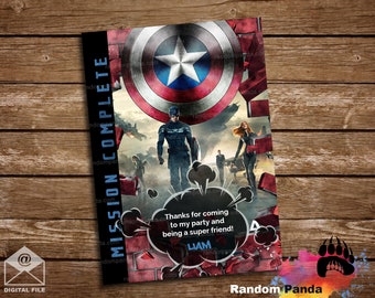 Digital Delivery, Captain America Thank You Card, Superhero Thank You Note