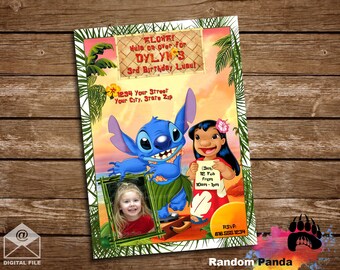 Digital Delivery, Personalize Lilo and Stitch Invitation, Lilo and Stitch Party Supply, Stitch Birthday Invite