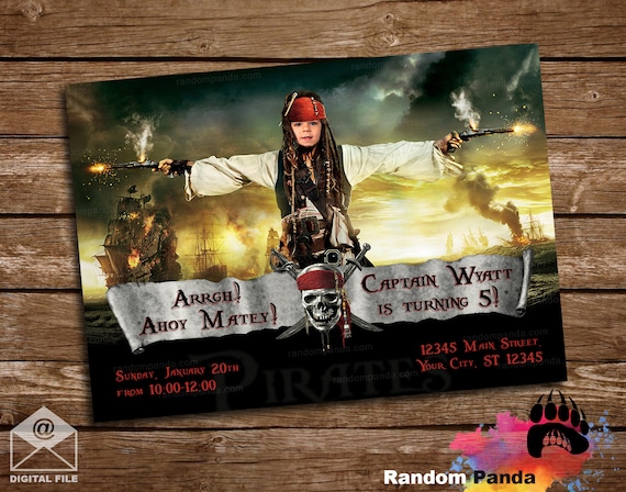 Digital Delivery, Funny Jack Sparrow Invitation, Pirates of the Caribbean  Party Invite -  Canada