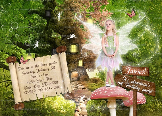Personalize Pink Fairy Invitation, Fairytale Costume Party, Enchanted Forest Invite Il_570xn