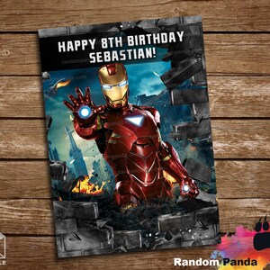 DIGITAL FILE, Iron Man Poster, Iron Man Party Banner