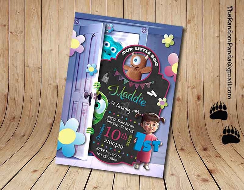 Boo Party Invitation Monsters Inc Teddy Bear Birthday Invite | Etsy