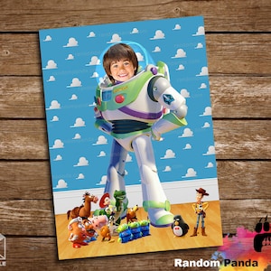 DIGITAL FILE, Funny Buzz Lightyear Portrait Poster, Toy Story Birthday Banner Backdrop
