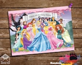 Digital Delivery, All Disney Princesses Poster, Disney Princess Party Backdrop Il_170x135