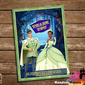 Digital Delivery, Princess and the Frog Thank You Card, Tiana and Naveen Party Thank You Note