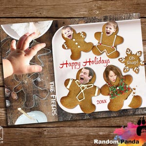 Digital Delivery Personalize Funny Christmas Card, Gingerbread Cookie Santa Hand Scare Holiday Baby Hand