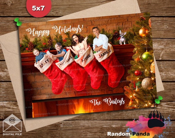 Digitale Lieferung Lustige Weihnachtskarte Familie Strumpf Etsy