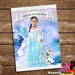 DIGITAL FILE, Princess Elsa Bday Poster, Frozen Costume Party Birthday Backdrop Banner