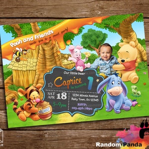 Digital Delivery, Funny Winnie and the Pooh Invitation, Tigger Toddler Birthday Party Invite