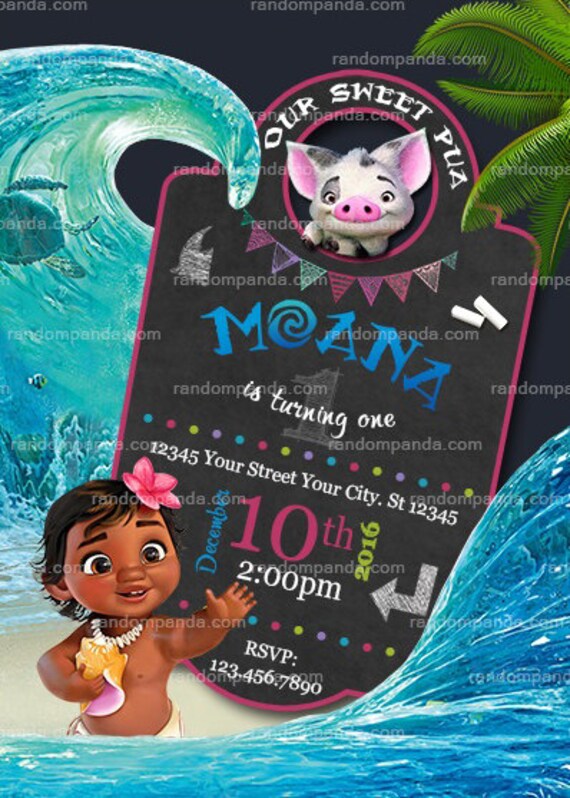 Moana Baby invitation, Moana Pua Party Invite Il_570xn