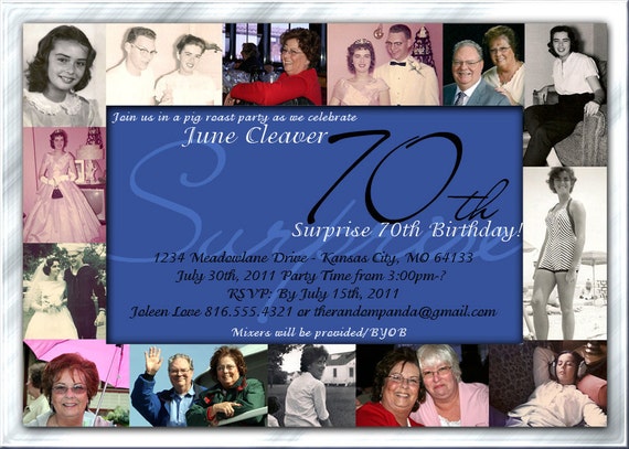 Digital Delivery, Aging Photos Milestone Birthday Graduation Party Invitation Il_570xn