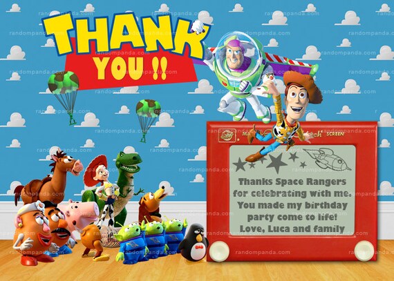 Toy Story Thank You Card, Buzz Lightyear Thank You Card Il_570xn