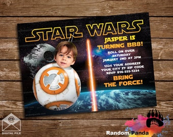 BB8 Invitation Illustration Star Wars Invite BB8 Party Star Wars ...