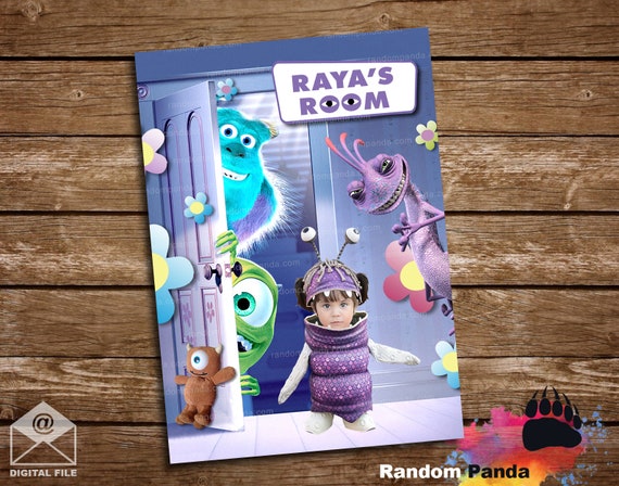 Digital Delivery, Funny BE Boo Poster, Monsters Inc Party Backdrop Il_570xn