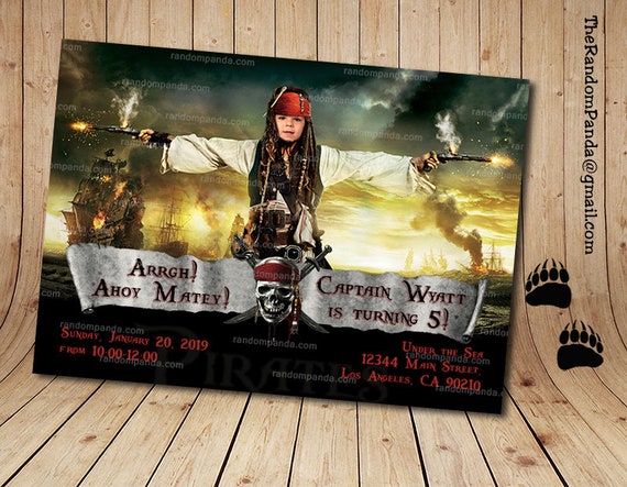 Personalize Funny Pirate Invitation, Pirates of the Caribbean Invite Il_570xn