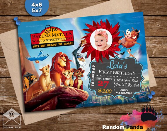 Personalize The Lion King Invitation, Simba Party, Kovo and Kiara Invite Il_570xn