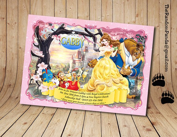 Printable Beauty and the Beast Invitation, Princess Party, Belle Birthday Invite Il_570xn