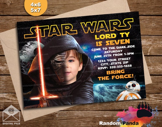 Funny Kylo Ren Invitation, Star Wars Party Invite Il_570xn
