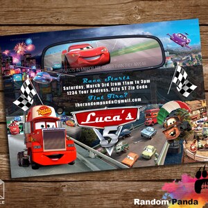 DIGITAL FILE, Cars Invitation, Mack Truck Birthday Party, Lightning McQueen Invite