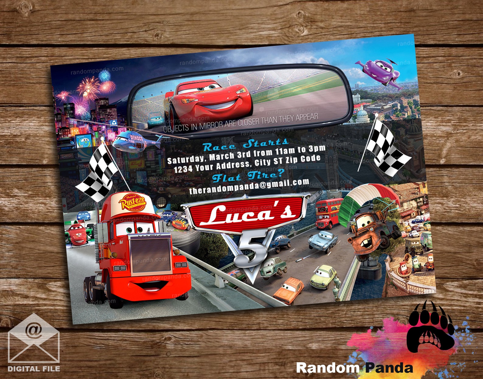 ARCHIVO DIGITAL, invitación de Cars, fiesta de cumpleaños de Mack Truck,  invitación de Rayo McQueen, image size:1588x1248