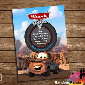 DIGITAL FILE, Cars Thank You Card, Mater Truck Thanks, Cars Thank You Note