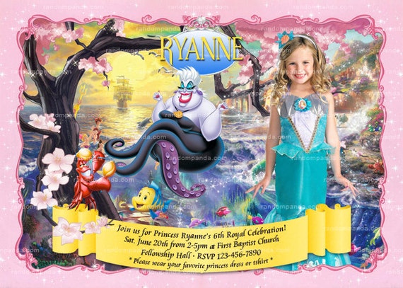 Personalize Little Mermaid Invitation, Princess Ariel Party, Be Ariel Birthday Invite Il_570xn
