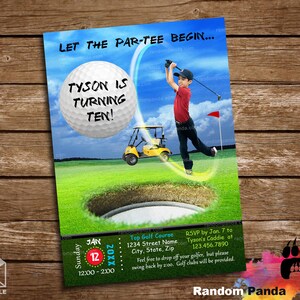 Digital Delivery, Personalize Golf Invitation, Retirement Party, Tee Birthday Invite