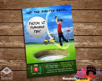 Digital Delivery, Personalize Golf Invitation, Retirement Party, Tee Birthday Invite