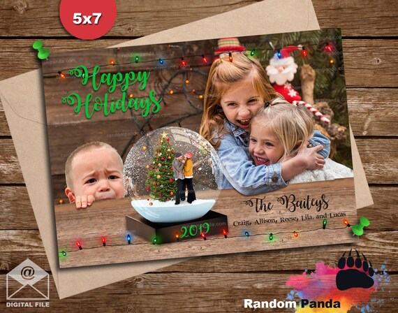 Funny Christmas Card, Parents Trapped in a Snowglobe Il_570xn