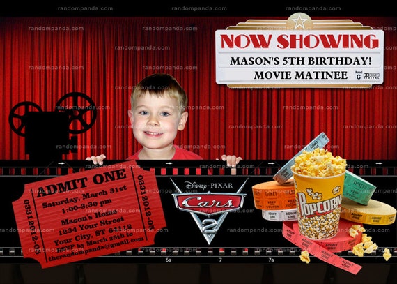 Personalize Movie Night Invitation, DVD Movie Party, Drive-In Movie Invite Il_570xn