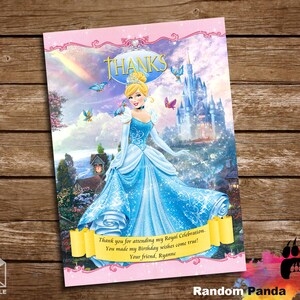 Digital Delivery, Cinderella Thank You Card, Cinderella Party, Cinderella Thank You Note